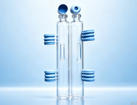 Vente directe d'usine Qisu, seringue à stylo de 4 ml pour usage esthétique, manchon en verre borosilicate, bouchon scellé, flacon à double compartiment