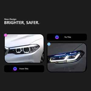 Ensemble <span class=keywords><strong>de</strong></span> projecteurs LED DRL à double couleur commutable 540i g30 pour phares avant <span class=keywords><strong>de</strong></span> <span class=keywords><strong>la</strong></span> série 5 G30 540i 2018-<span class=keywords><strong>2020</strong></span>, adaptable à toutes les versions. - Product Image 3