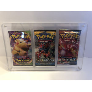 Support de présentation en acrylique moderne et portable pour paquets de boosters de cartes à collectionner Pokémon TCG à 4 emplacements, super support de présentation pour <span class=keywords><strong>Yu</strong></span>-<span class=keywords><strong>Gi</strong></span>-<span class=keywords><strong>Oh</strong></span> - Product Image 3
