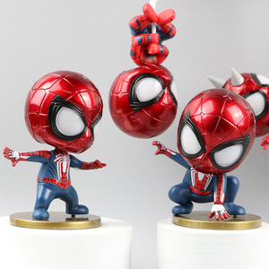 Anime Đáng Yêu Phim Hoạt Hình Spider Man Marvel Hành Động Hình Bộ 3D Búp Bê Đồ Chơi Xe Bàn Bánh Trang Trí Hành Động Hình Phụ Kiện - Product Image 3