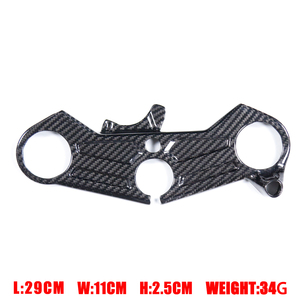 AKOSO 100% 3K Twill Glossy Dry Carbon Fiber Ultra Light Upper Top Triple Clamp Cover pour Kawasaki Ninja ZX10R 2016-2020 - Product Image 6