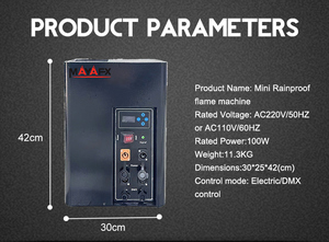 Machine à Jet de Flamme Extérieure Étanche 100W pour Scène, Équipement d'<span class=keywords><strong>Effets</strong></span> de Feu pour Concerts, Festivals, Spectacles et <span class=keywords><strong>Effets</strong></span> <span class=keywords><strong>Spéciaux</strong></span> <span class=keywords><strong>FX</strong></span> - Product Image 2