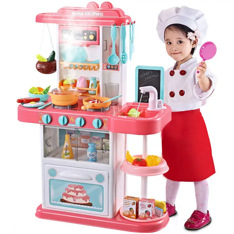 Set da tavolo da cucina spray di lusso da 72cm giocattoli per ragazze bambini grande nuovo stile 2022 con accessori per alimenti