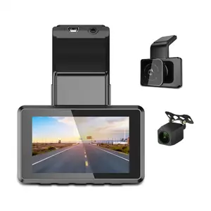 Mais novo 2K WIFI Dual Lens 3 polegadas Mini Car Dashcam Com E-dog GPS Logger Track Speed Detection Reverse Parking Monitor Car DVR