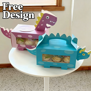 Cajas de Regalo de Papel con Forma de Dinosaurio, Personalizadas, de Alta Calidad, Hechas con Materiales Reciclados, Impresión UV, para Fiestas Infantiles de Dinosaurios - Product Image 1