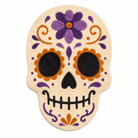 Tapis de chambre à coucher en faux velours à motif floral de crâne de sucre d'Halloween