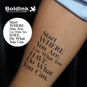 Tatuaje Temporal de Tinta Jagua, Personalizado, Realista, con Frase Inspiradora 'Comienza en lo que eres', Resistente al Agua, Larga Duración (2 Semanas), Arte Corporal - Product Image 2