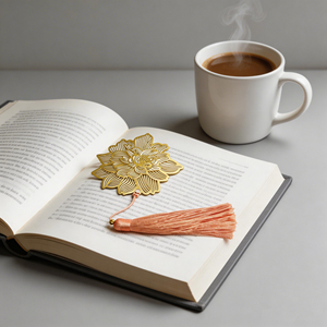 Custom Designed Promotional Bookmarks with Tassel Aluminium Metal Bookmarks for Reading Comfort