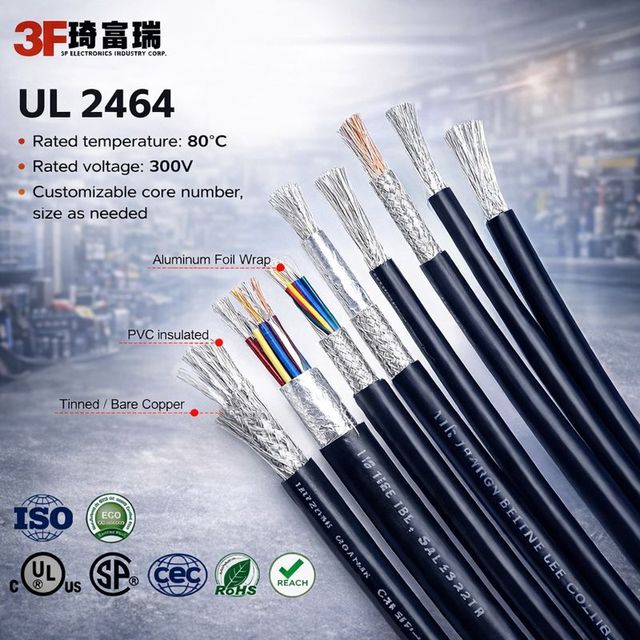 29 Years Factory High Quality Awm 2464 80C 300v VW-1 26awg 28 Awg 18awg 2 3 4 5 6 7 8 9 10 Core PVC Insulation Ul2464 Cable