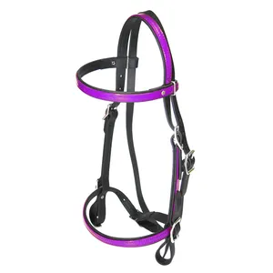 High Quality Cheap Colorful Draft Fancy Nose Band TPU PVC Jumping Horse BridleでBlack