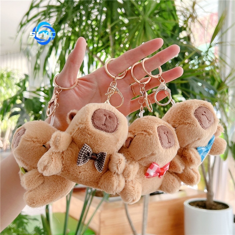 Wholesale 10-14cm Size Toys Cosplay Capybara Stuffed Doll Pendant Very Soft Cute Plush Keychain Key Chain Ring