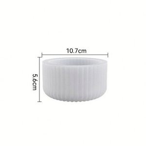 Caja de Almacenamiento Cilíndrica Brillante con Rayas para Herramientas de Repostería, Molde de Silicona para Resina Epoxi, Tarro para Manualidades, Adornos de Yeso, Portátil - Product Image 5