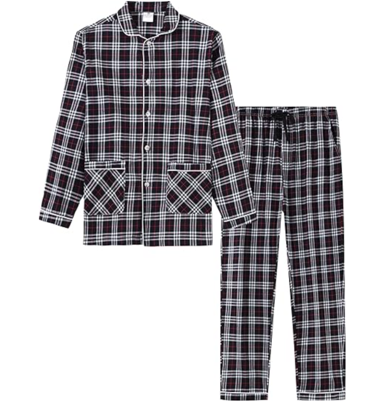 Men s Pajama Set Solid Colors