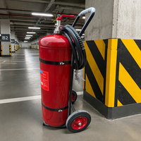 Extincteur à poudre ABC certifié pour la vente en gros, 25 kg, 50 kg, 100 kg, avec chariot, portée de décharge de 4 à 6 m