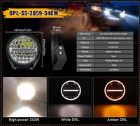 OPPLIGHT 5 pouces 7 pouces 9 pouces LED ronde conduite lumière avec blanc et ambre Double feux diurnes IP68 Spot lampe de travail