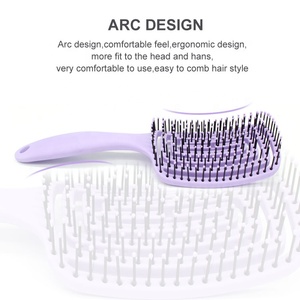 <span class=keywords><strong>Brosse</strong></span> à <span class=keywords><strong>cheveux</strong></span> en plastique incurvée à pointe en nylon ultra douce, marque privée, <span class=keywords><strong>brosse</strong></span> à <span class=keywords><strong>cheveux</strong></span> à ventilation creuse, <span class=keywords><strong>brosse</strong></span> démêlante pour <span class=keywords><strong>cheveux</strong></span> bouclés - Product Image 6