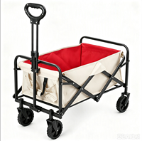 Chariot pliable à quatre roues Overmont, en acier allié, robuste, avec poignée réglable, roues de 5 pouces, capacité de charge de 150 kg, pour le shopping