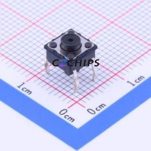 SKQJAAA010 Tactile Switch Through hole-4P,6.6x6.6mm Switch Single Pole Single Throw Round Button Through Hole 6.6mm - Product Image 1