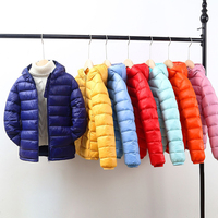 Nouveaux enfants coton rembourré veste légère vêtements d'hiver enfants garçons filles coton vers le bas manteau à capuche