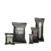Emballage de café en poudre instantané imprimé sur mesure sachets en mylar en feuille d'aluminium thermoscellés à couvercle ouvert