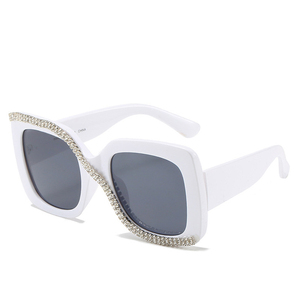 2025 mới nhất quá khổ vuông màu hồng sâm banh gừng Khung kính mát rhinestone sang trọng kim cương cho phụ nữ đẹp Kính mặt trời - Product Image 4