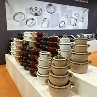 Lot de 4 chauffe-plats professionnels B2B (1L, 2.5L, 4.5L, 6.5L) – Marmite thermique pour buffet, service de traiteur, idéal pour les fêtes en Amérique du Nord, OEM