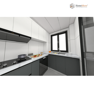 HomeMore Factory - Juego Completo <span class=keywords><strong>de</strong></span> Muebles <span class=keywords><strong>de</strong></span> <span class=keywords><strong>Cocina</strong></span> Modulares <span class=keywords><strong>de</strong></span> Acero Inoxidable, Diseño Gratuito, Duraderos - Product Image 3