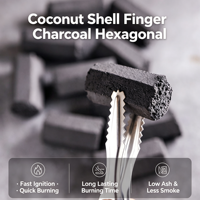 Charbon de coco hexagonal noir à faible teneur en cendres pour chicha, à combustion longue durée, directement de l'usine