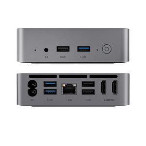 Mini <span class=keywords><strong>PC</strong></span> de bureau OUMAX, mini ordinateur de bureau, 11e génération, quadricœur N5095, 8 Go de RAM DDR4, 128 Go/256 Go de SSD, RJ45, 4K UHD double écran pour la maison/le bureau - Product Image 1