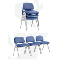 Chaise de conférence empilable pour projet d'usine, chaise de formation rembourrée en tissu, chaise de visiteur de bureau, chaise simple et empilable
