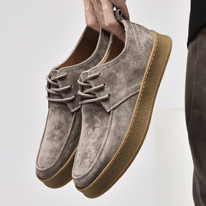Vente en gros de mocassins de bureau rétro personnalisés faits à la main mocassins décontractés bateau conduite paresseux hommes mode chaussures rétro en daim vache - Product Image 6