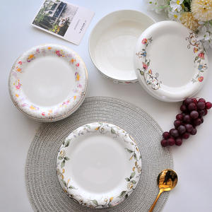 7 pouces approfondi porcelaine assiette assiette assiette ménage bol en céramique avec couvercle plat profond assiette à soupe bol à soupe oeuf crème anglaise - Product Image 3