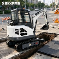 Mini-excavatrice sur chenilles de 1 à 2,5 tonnes avec moteur diesel 3 cylindres pour le creusement de fondations de maisons et les travaux de construction
