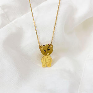 Collana con Orsetto all'Ingrosso, Placcata in Oro 18K, Ciondolo in Acciaio Inossidabile 316L, Gioielli in Acciaio al Titanio per Ragazze - Product Image 5