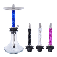 Chicha arabe avec tige conique, design à bandes colorées, vase en verre, bol en argile, plateau, pour bars lounge, vente en gros