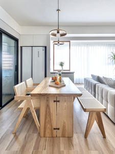 Japanese Style White Ash <b>Solid</b> <b>Wood</b> Large Board Dining <b>Table</b> Dining Room Furniture Home Use - Product Image 2