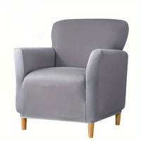 Housse de fauteuil moderne BuQue pour siège individuel, couleur unie, extensible, antidérapante, lavable, en polyester et élasthanne, protection de meubles