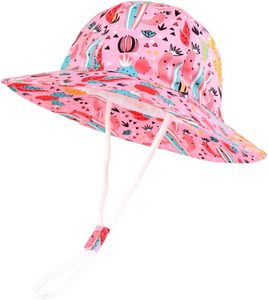 Bowknot Beach Chapeaux de protection solaire Chapeaux de seau réglables pour tout-petits enfants bébé et filles (Bowknot Rose Red) - Product Image 5