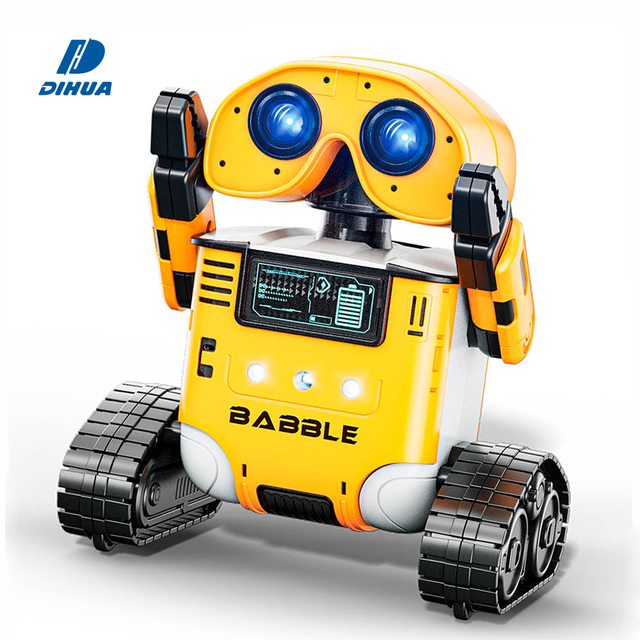 4 Channel Infrared Remote Control Robot Gesture Sensing STEM Robot Toy Programmable with LED Lights and Music RC Robot for Kids