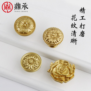Tiradores de Latón Estilo Europeo Dingcheng, Perillas para Puertas de Armario, Diseño de Rosa, Herrajes de Lujo para Muebles - Product Image 4