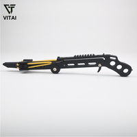 Lance-pierre portable pliable avec double système de munitions pour flèches courtes et billes d'acier de 8 mm, idéal pour la pratique de tir à la cible en extérieur