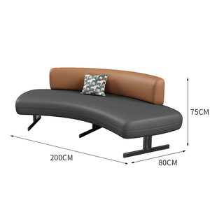 Sofá de Hotel con Diseño Arqueado, Superficie de Contacto de Cuero Resistente para Recepción de Negocios y Sala de Espera - Product Image 6