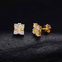 Boucles d'Oreilles Moissanite en Argent 925 Plaqué Or 18K Bijoux Durables Anti-Allergiques pour Boucles d'Oreilles