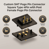 Fabricant professionnel de connecteurs Pogo Pin de précision pour tests de circuits imprimés, connecteur Pogo Pin USB personnalisé avec mécanisme à ressort