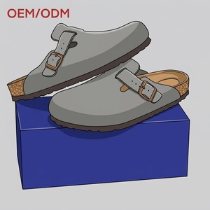 Mules de luxe en daim pour hommes et femmes, avec semelle en liège, logo personnalisé, à enfiler, anatomiques, vente en gros en vrac - Product Image 1