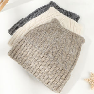 가을 겨울 니트 고양이 귀 모자 소녀 단색 토끼 모피 폴리에스터 통기성 따뜻한 부드러운 패션 겨울 니트 모자 여성용 - Product Image 4