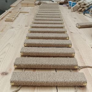 Structure d'escalade pour chat en bambou moderne avec design écologique, pont à marches DIY pour usage intérieur et extérieur - Product Image 4