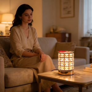 Diffuseur <span class=keywords><strong>de</strong></span> cire électrique <span class=keywords><strong>de</strong></span> luxe en cristal, chauffe-bougie à brancher, brûleur d'huiles essentielles pour salon <span class=keywords><strong>de</strong></span> beauté, chambre à coucher, décoration intérieure - Product Image 5