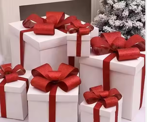 Trung bình màu đỏ đóng mở hộp quà tặng 50 pcs sinh nhật Kết Hôn Phù Dâu 'ủng hộ Nắp Ribbon nghệ thuật giấy Vật liệu vàng lá dập nổi - Product Image 4