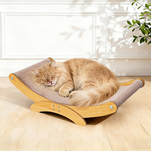 Lit grattoir pour chats d'intérieur - Grande planche à gratter en sisal naturel de 23,6 pouces, cadre en bois - Product Image 1